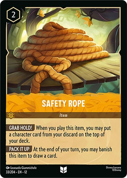Image for Safety Rope (33/204) (Cold Foil) [Wilds Unknown] - Disney Lorcana