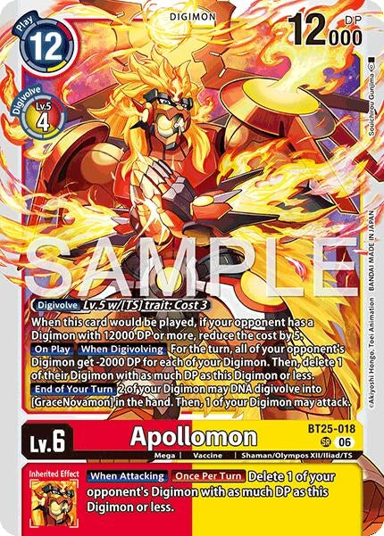 Image for Apollomon (BT25-018 SR) (Foil) [Dual Revolution] - Digimon Card Game