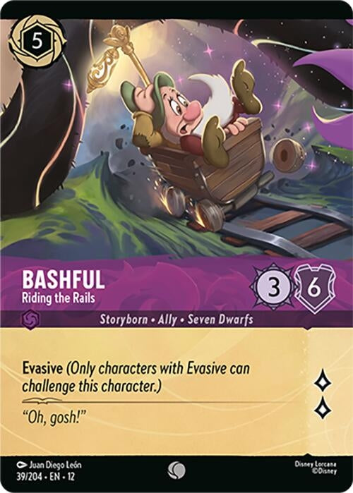 Image for Bashful - Riding the Rails (Foil) (39/204) (Cold Foil) [Wilds Unknown] - Disney Lorcana