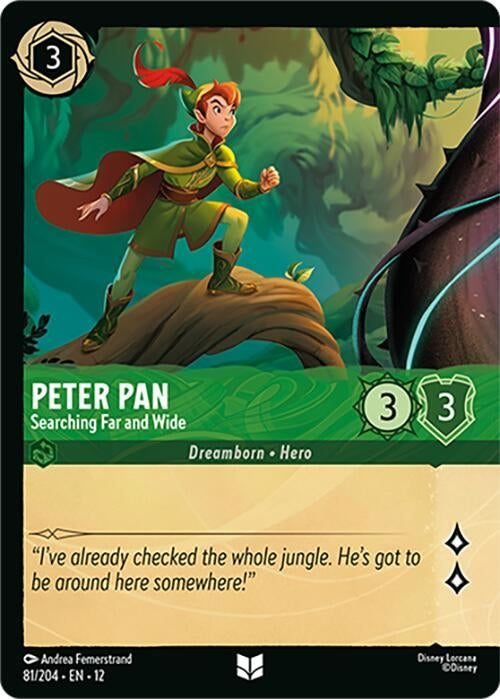 Image for Peter Pan - Searching Far and Wide (Foil) (81/204) (Cold Foil) [Wilds Unknown] - Disney Lorcana