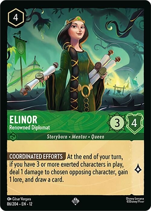 Image for Elinor - Renowned Diplomat (86/204) (Cold Foil) [Wilds Unknown] - Disney Lorcana