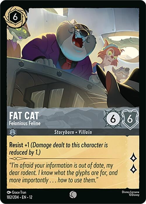 Image for Fat Cat - Felonious Feline (182/204) (Cold Foil) [Wilds Unknown] - Disney Lorcana