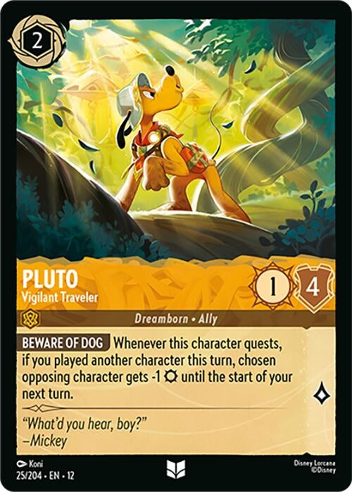 Image for Pluto - Vigilant Traveler (25/204) (Cold Foil) [Wilds Unknown] - Disney Lorcana