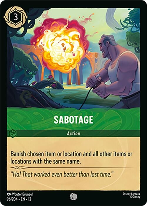 Image for Sabotage (96/204) (Cold Foil) [Wilds Unknown] - Disney Lorcana
