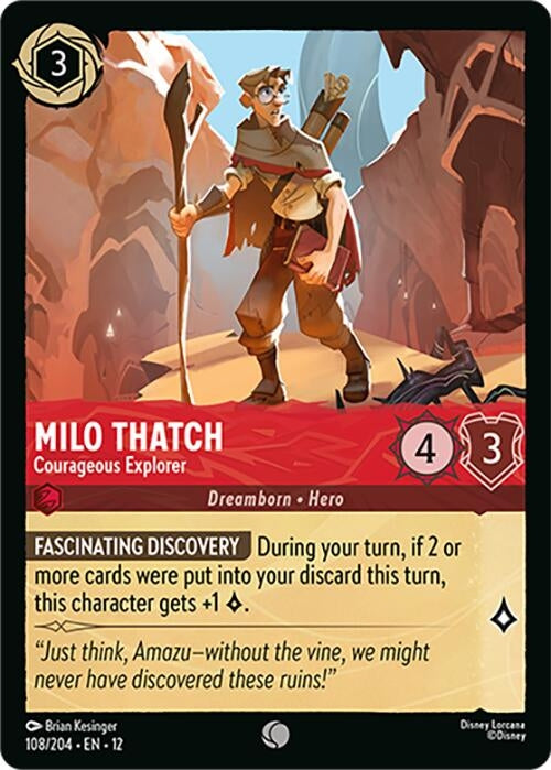 Image for Milo Thatch - Courageous Explorer (108/204) (Cold Foil) [Wilds Unknown] - Disney Lorcana