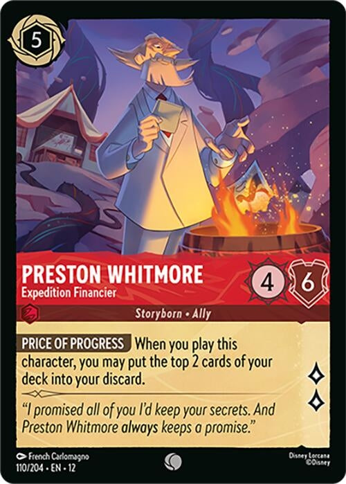 Image for Preston Whitmore - Expedition Financier (110/204) (Cold Foil) [Wilds Unknown] - Disney Lorcana