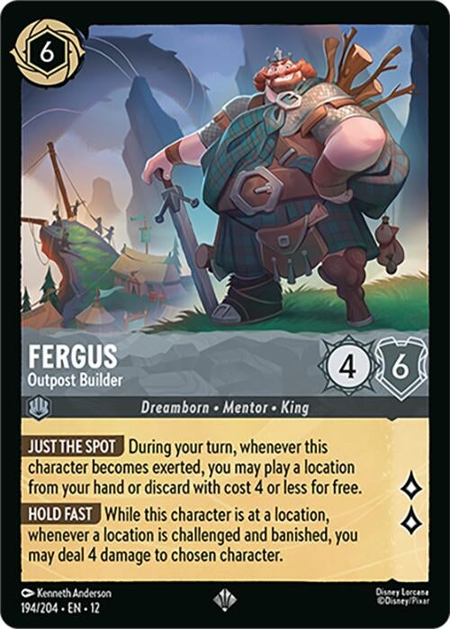Image for Fergus - Outpost Builder (194/204) (Cold Foil) [Wilds Unknown] - Disney Lorcana