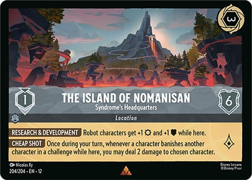 Image for The Island of Nomanisan - Syndrome's Headquarters (204/204) (Cold Foil) [Wilds Unknown] - Disney Lorcana