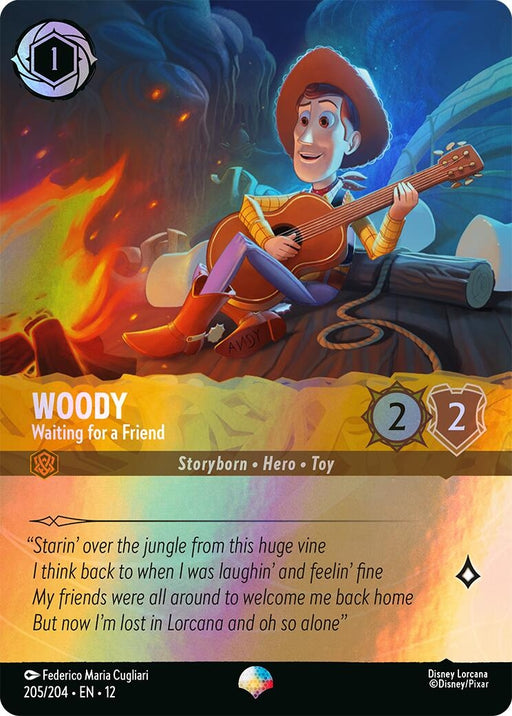 Image for Woody - Waiting for a Friend (Epic) (205/204) (Holofoil) [Wilds Unknown] - Disney Lorcana