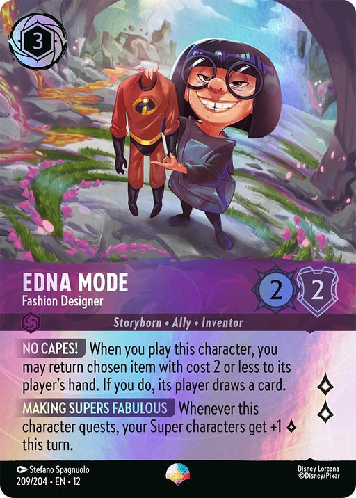 Image for Edna Mode - Fashion Designer (Epic) (209/204) (Holofoil) [Wilds Unknown] - Disney Lorcana