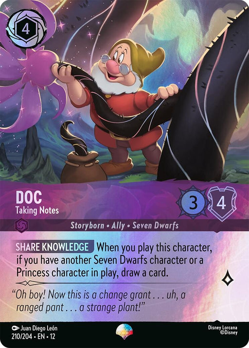 Image for Doc - Taking Notes (Epic) (210/204) (Holofoil) [Wilds Unknown] - Disney Lorcana