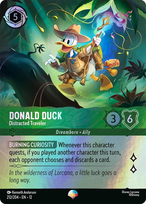 Image for Donald Duck - Distracted Traveler (Epic) (212/204) (Holofoil) [Wilds Unknown] - Disney Lorcana