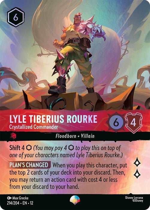 Image for Lyle Tiberius Rourke - Crystallized Commander (Epic) (214/204) (Holofoil) [Wilds Unknown] - Disney Lorcana