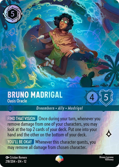 Image for Bruno Madrigal - Oasis Oracle (Epic) (218/204) (Holofoil) [Wilds Unknown] - Disney Lorcana