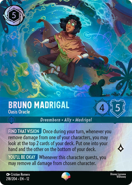 Image for Bruno Madrigal - Oasis Oracle (Epic) (218/204) (Holofoil) [Wilds Unknown] - Disney Lorcana
