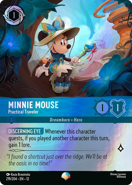 Image for Minnie Mouse - Practical Traveler (Epic) (219/204) (Holofoil) [Wilds Unknown] - Disney Lorcana