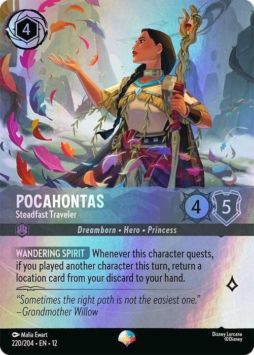 Image for Pocahontas - Steadfast Traveler (Epic) (220/204) (Holofoil) [Wilds Unknown] - Disney Lorcana