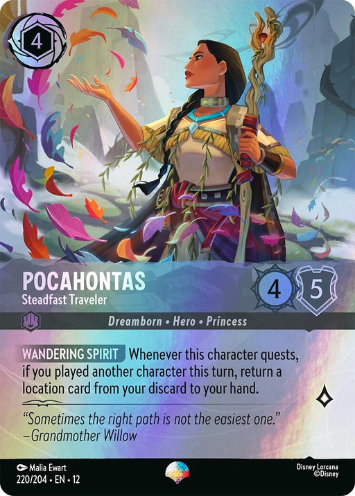Image for Pocahontas - Steadfast Traveler (Epic) (220/204) (Holofoil) [Wilds Unknown] - Disney Lorcana