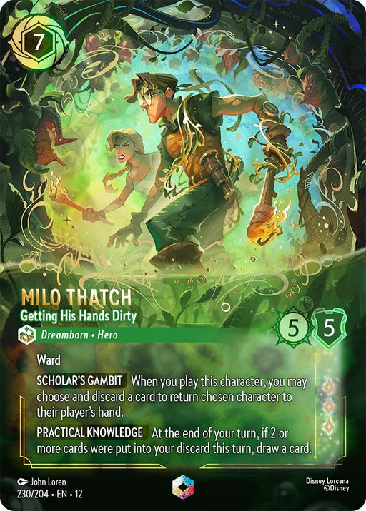 Image for Milo Thatch - Getting His Hands Dirty (Enchanted) (230/204) (Holofoil) [Wilds Unknown] - Disney Lorcana