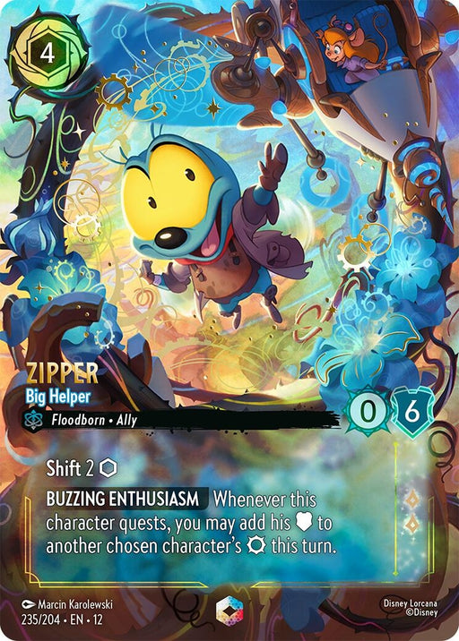 Image for Zipper - Big Helper (Enchanted) (235/204) (Holofoil) [Wilds Unknown] - Disney Lorcana