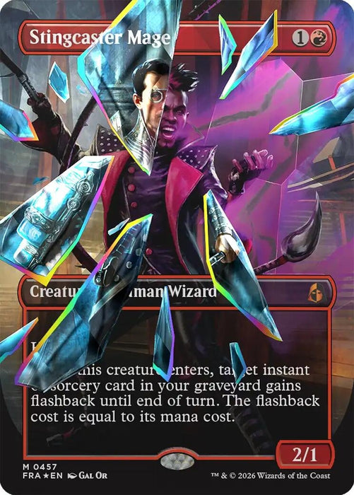 Image for Stingcaster Mage (Borderless) (Facet Foil) (0457) (457) (Foil) [Reality Fracture] (FRA) - Magic: The Gathering