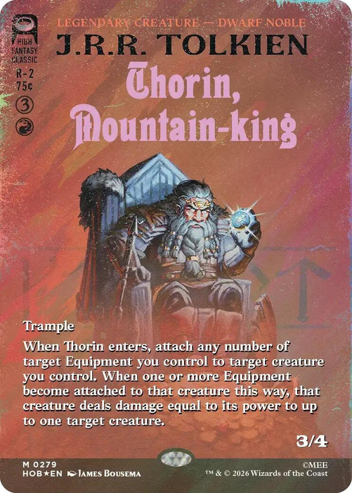 Image for Thorin, Mountain-king (Borderless) (Surge Foil) (279) (Foil) [The Hobbit] (HOB) - Magic: The Gathering
