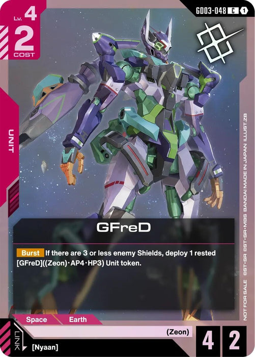 Image for GFreD (Judge Pack 02) (GD03-048) (Holofoil) [Gundam Promotional Cards] (GCG-PR) - Gundam Card Game