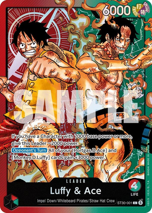 Image for Luffy & Ace (ST30-001) (Foil) [Starter Deck EX: Luffy & Ace] - One Piece Card Game