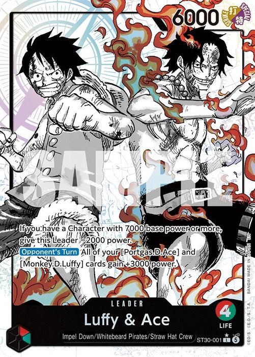 Image for Luffy & Ace (Parallel) (ST30-001) (Foil) [Starter Deck EX: Luffy & Ace] - One Piece Card Game