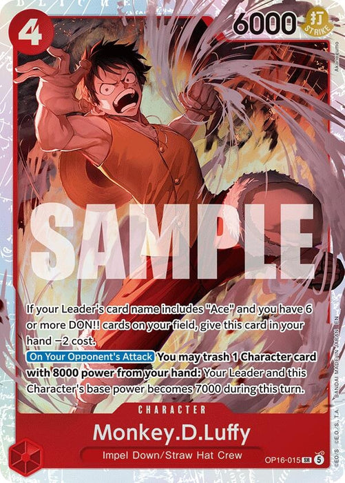 Image for Monkey.D.Luffy (OP16-015) (Foil) [The Time of Battle] - One Piece Card Game