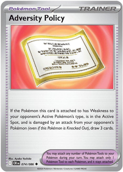 Adversity Policy (074/086) (Reverse Holofoil) [ME04: Chaos Rising]