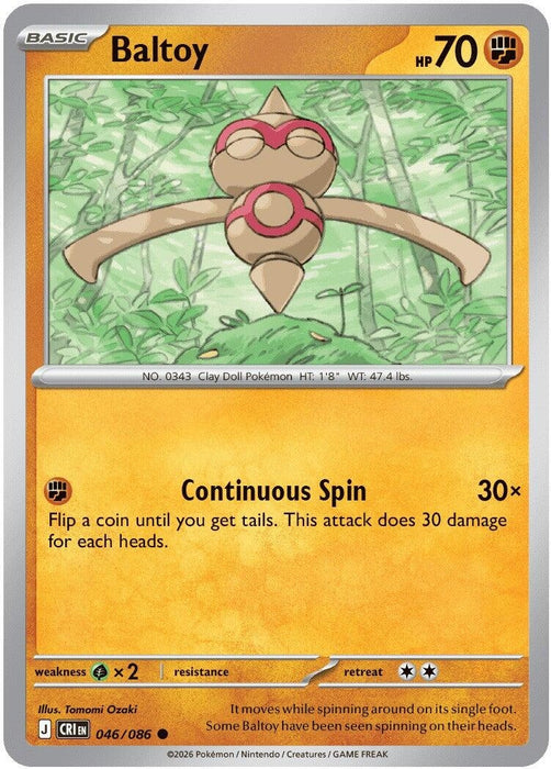 Baltoy (046/086) (Reverse Holofoil) [ME04: Chaos Rising]