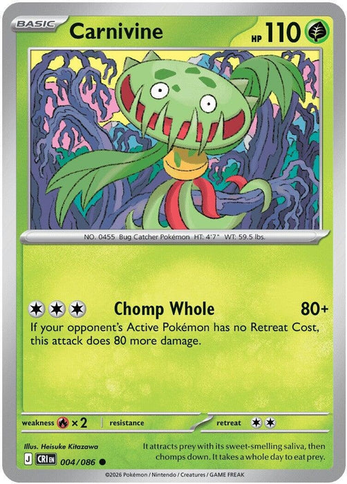 Carnivine (004/086) (Reverse Holofoil) [ME04: Chaos Rising]