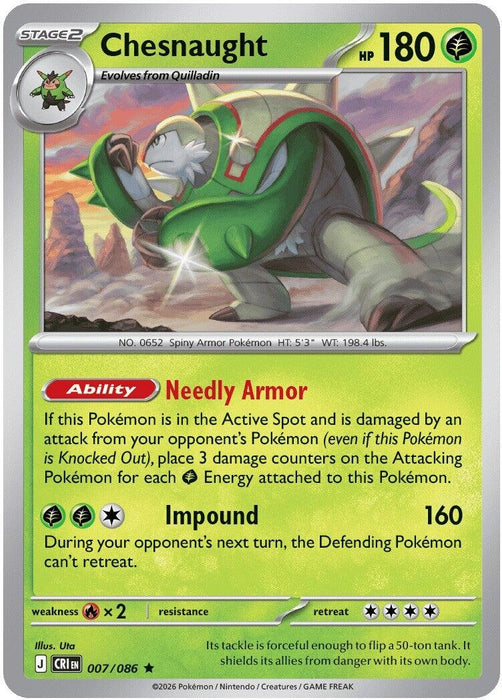 Chesnaught (007/086) (Holofoil) [ME04: Chaos Rising]