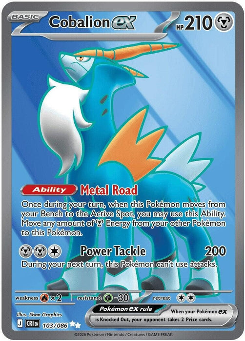 Cobalion ex (103/086) (Holofoil) [ME04: Chaos Rising]
