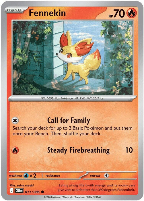 Fennekin (011/086) (Reverse Holofoil) [ME04: Chaos Rising]