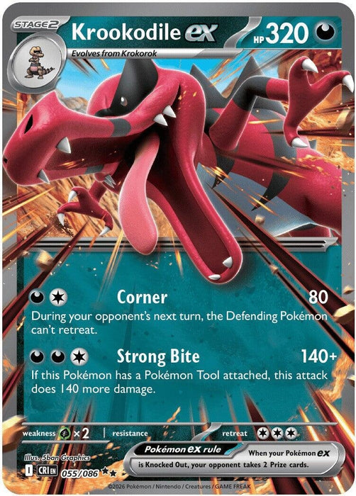 Krookodile ex (055/086) (Holofoil) [ME04: Chaos Rising]