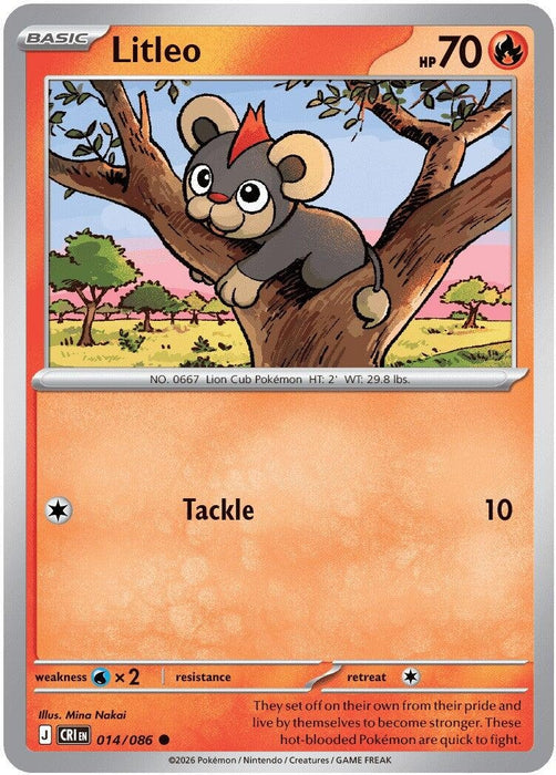 Litleo (014/086) (Reverse Holofoil) [ME04: Chaos Rising]
