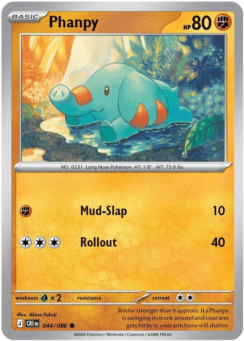 Phanpy (044/086) (Reverse Holofoil) [ME04: Chaos Rising]