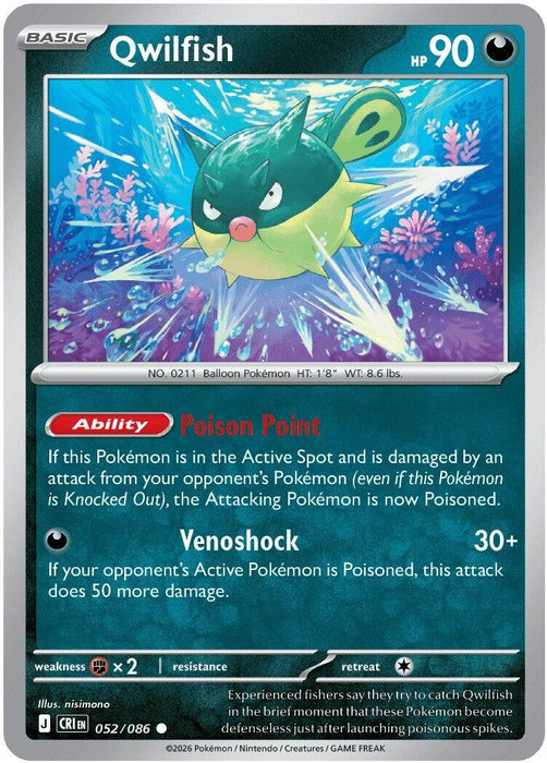 Qwilfish (052/086) (Reverse Holofoil) [ME04: Chaos Rising]