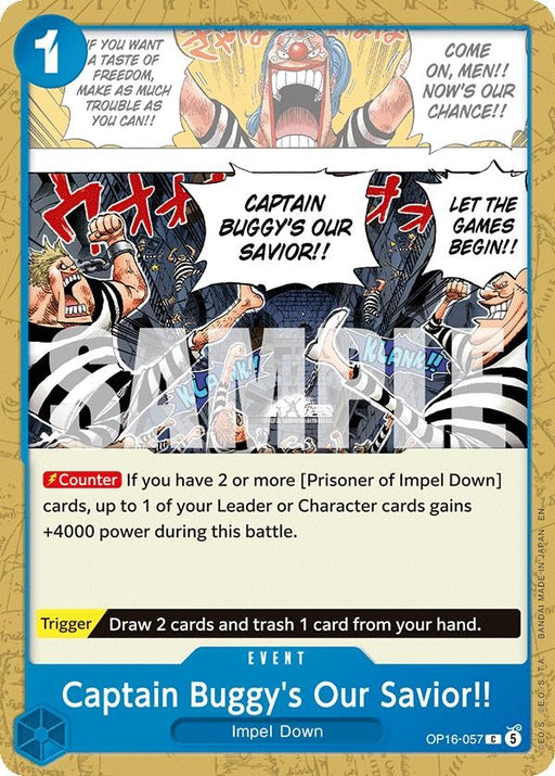 Image for Captain Buggy's Our Savior!! (OP16-057) [The Time of Battle] - One Piece Card Game