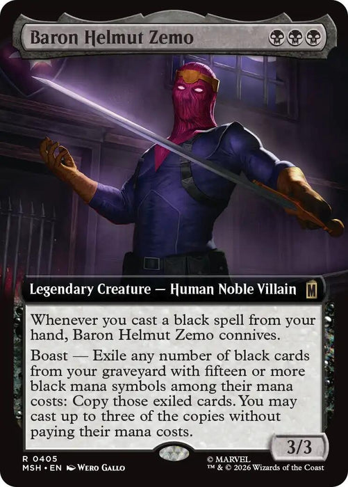 Image for Baron Helmut Zemo (Extended Art) (405) (Foil) [Marvel Super Heroes] - Magic: The Gathering