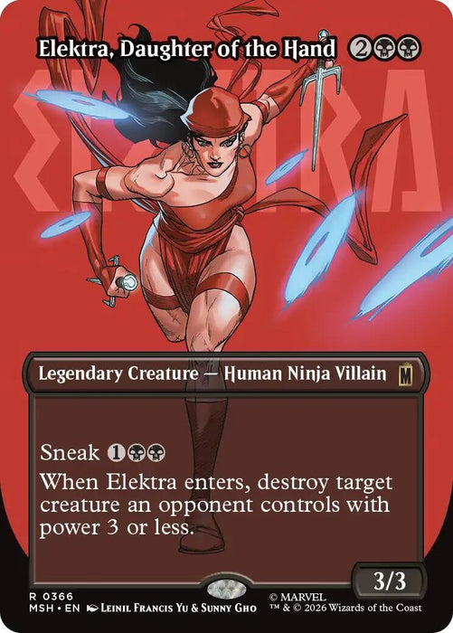 Image for Elektra, Daughter of the Hand (Borderless) (366) (366) (Foil) [Marvel Super Heroes] - Magic: The Gathering