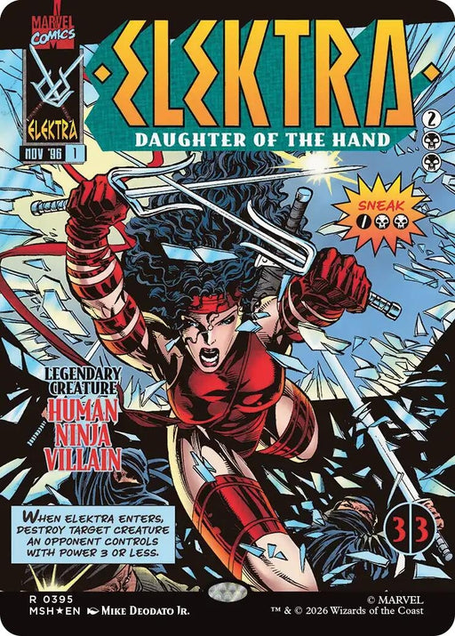 Image for Elektra, Daughter of the Hand (Borderless) (395) (395) (Foil) [Marvel Super Heroes] - Magic: The Gathering