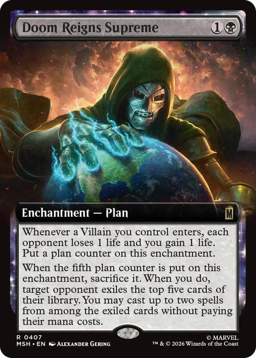 Image for Doom Reigns Supreme (Extended Art) (407) (Foil) [Marvel Super Heroes] - Magic: The Gathering