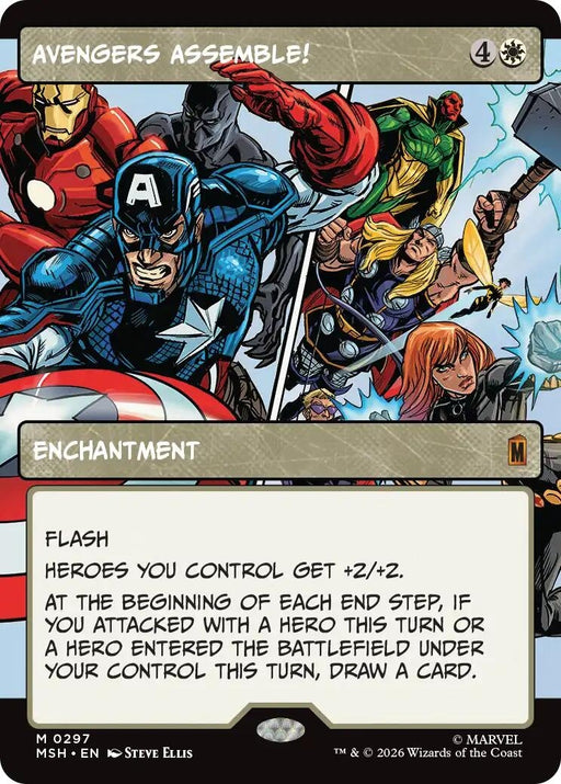 Image for Avengers Assemble! (Borderless) (0297) (297) (Foil) [Marvel Super Heroes] - Magic: The Gathering