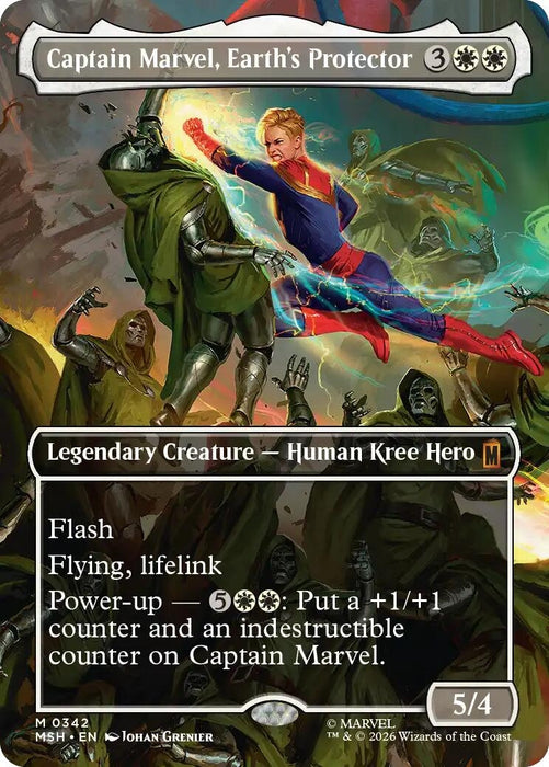 Image for Captain Marvel, Earth's Protector (Borderless) (0342) (342) [Marvel Super Heroes] - Magic: The Gathering