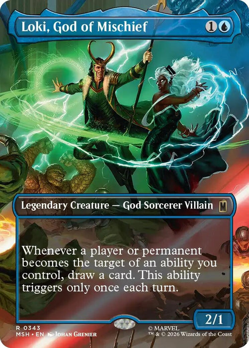 Image for Loki, God of Mischief (Borderless) (343) (Foil) [Marvel Super Heroes] - Magic: The Gathering