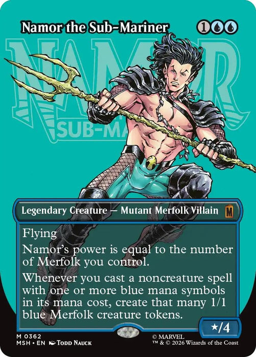 Image for Namor the Sub-Mariner (Borderless) (362) (Foil) [Marvel Super Heroes] - Magic: The Gathering