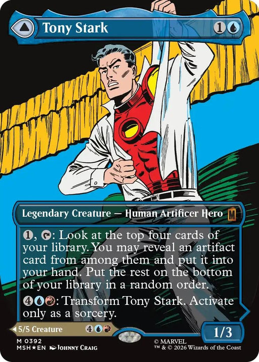 Image for Tony Stark (Borderless) (0392) (392) (Foil) [Marvel Super Heroes] - Magic: The Gathering